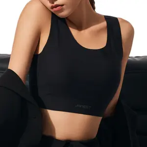 [JANEST Seamless Padded Bra] Seamless Sports Bra - Women's Minimizer Top with Skin-Friendly Fabric & No Chafing Workout Daily Wear Lightweight Activewear