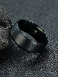 Men's Stainless Steel Ring, Slanted Design, Wide 8mm Fashion Accessory, Durable Stylish Jewelry Gift, Perfect for Daily Wear,Men Minimalist Ring