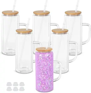 20oz Glass Snow Globe Cup With Handle | Snowglobe Tumblers