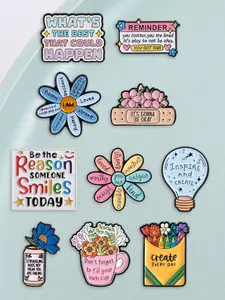 10-Piece Mood Healing Theme Enamel Badges, Gentle Cure Style Brooches, Perfect for Clothing & Backpacks, Ideal Gift for Friends
