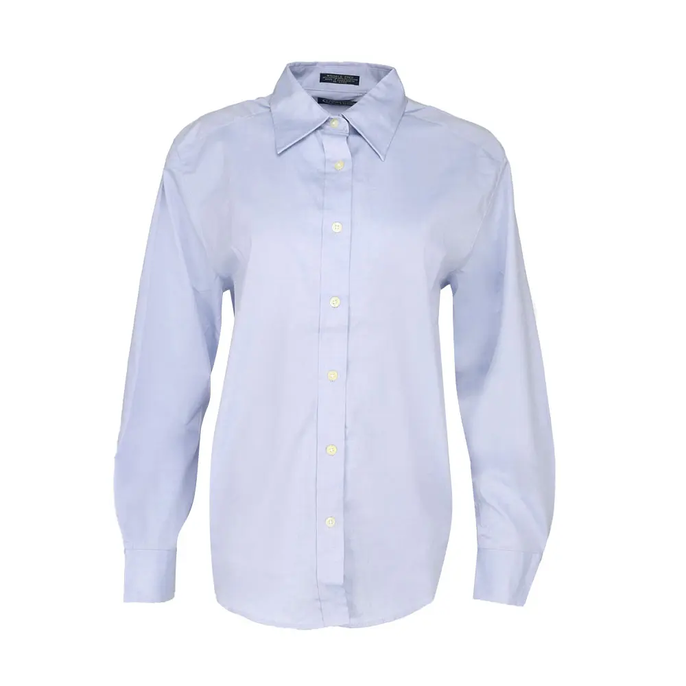 River's End Womens Ezcare Pinpoint Long Sleeve Button Up Shirt Casual Tops Casual - Blue