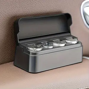 Car Coin Storage Box, Car Mini Portable Coin Storage Box, Creative Savings Box, Car Interior Storage Accessories for Coin Stowing, Car Console Organizer