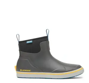 Alpha Deck Boot Men's Dark Shadow, Lightweight Waterproof Non-Slip Marine Boots for Fishing Boating Work, Durable Outdoor Rain Deck Shoes