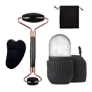 3/4pcs Ice Face Roller Gua Sha Board Set, Facial Massage Roller, Face Massager, Face Lifting, Contouring Tools, Beauty Skin Care