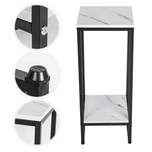 Plant Stand Indoor Outdoor, 2 Tier Metal Flower Display Holder Shelf, Easy Assembly Tall Orchid Rack for Patio Balcony Porch Garden Living Room House, Black