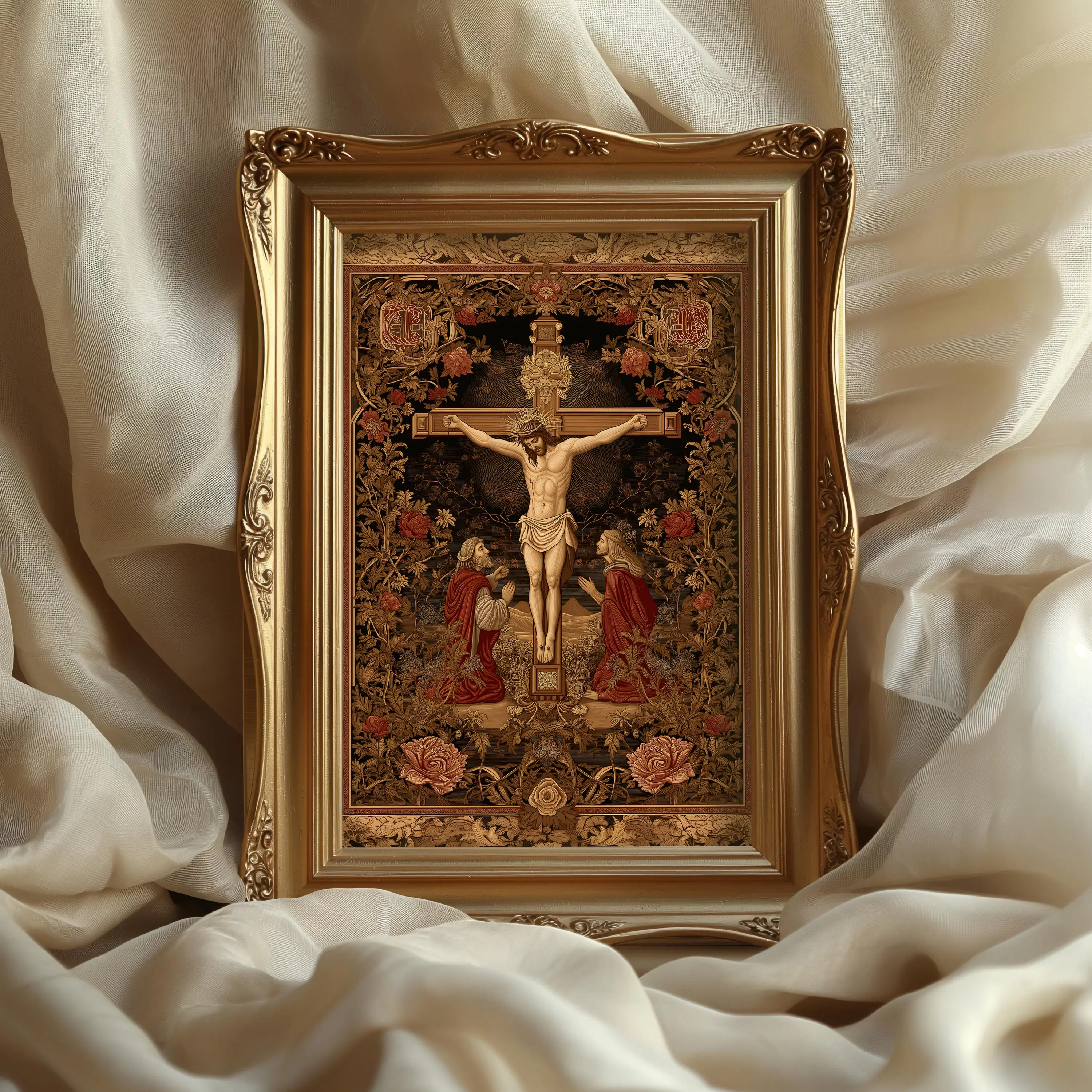 [UNFRAMED] Crucifixion Art Print: Vintage Catholic Wall Decor