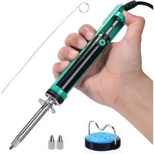 929D-V Electric Desoldering Soldering Iron Solder  Desoldering Pump with Shorter Charging Handle and Desoldering Nozzles 1.0mm 1.2mm for Through-Hole Desoldering torch high output gifts husbands welding accessories self igniter tip reflow tungsten needle