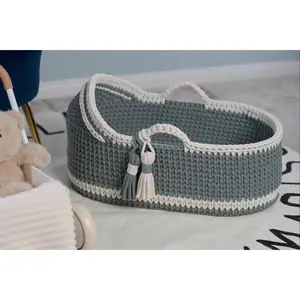*SHIP READY* Hooded Baby Moses Basket in Our Signature Stitch