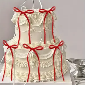 Butterfly Bow Cake Decoration Set, Suitable for Birthdays, Weddings, Valentine's Day, and Romantic Occasions - Multi-Purpose Dessert Decoration for Home and Event Decoration, Cake Decoration