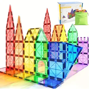 32/58pcs Creative Magnetic Blocks, Building Block Sets, 3D puzzle assembly toys for boys and girls, birthday, Christmas gifts, Magnetic Building Set, colors are random