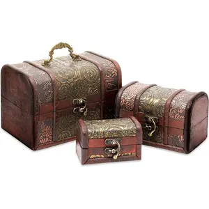 Embark on a Treasure Hunt of Style: Vintage Decorative Trunk Set for Precious Keepsakes and Coins Boxes