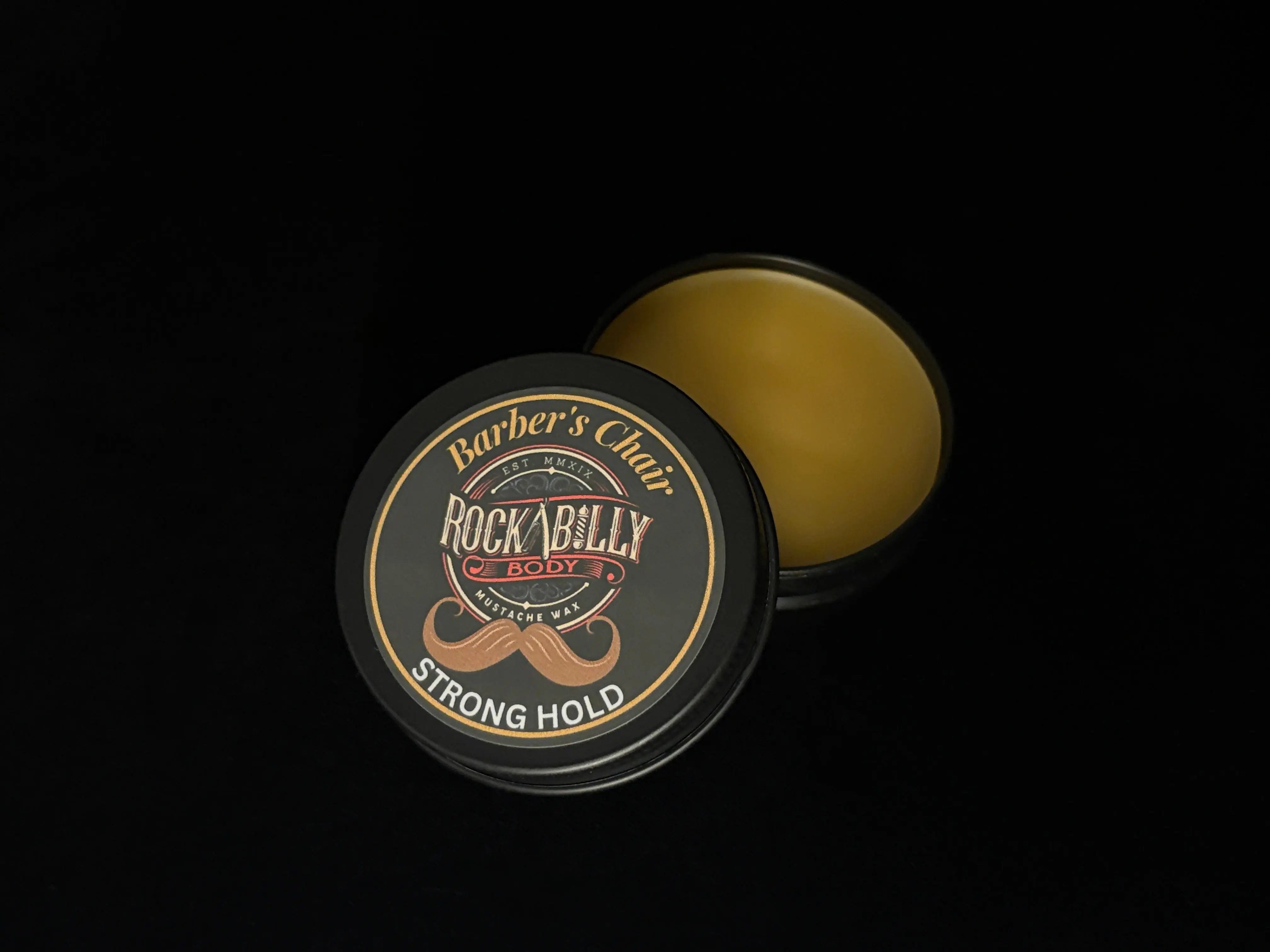 Barber's Chair Mustache Wax — Strong Hold | Cedarwood & Sandalwood Vanilla | 1oz Handcrafted Tin
