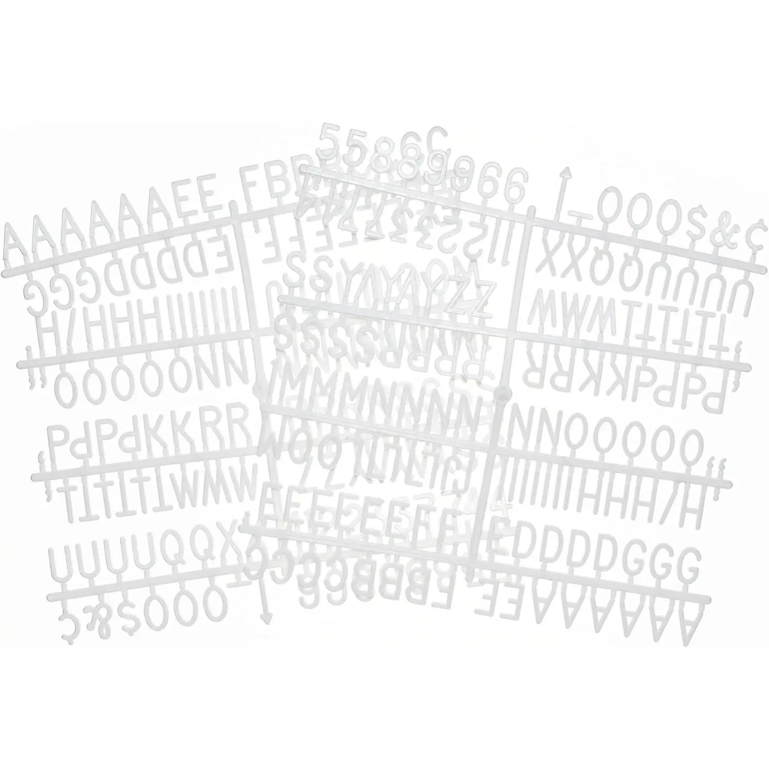 3/4 Inch Letters for Felt Letter Boards, 294 count Including Characters, Numbers & Symbols for Changeable Plastic Message Boards (White)