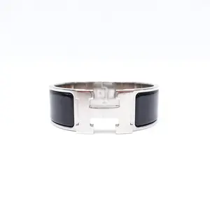 Pre-owned Hermes Clic H PM Black Enamel Bracelet T10424999