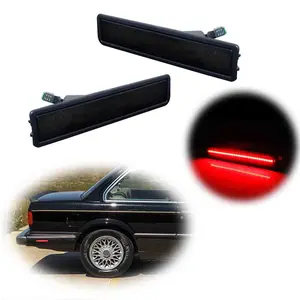 2PCS Smoke Lens Red LED Rear Side Bumper Marker Lamp Lights For BMW E30 3 E34 5 Series Replace OEM 63141377849, 63 14 1 377 849, 63-14-1-377-849