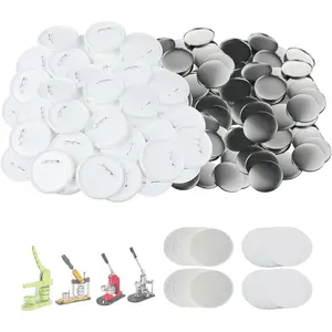 100 Sets 75mm/3 inch Button Supplies Button Parts for Buttons Maker Machine 75mm, Round Badge Blank Buttons Pins, Includes Pin Back Cover, Cover, Clear Film&Blank Paper