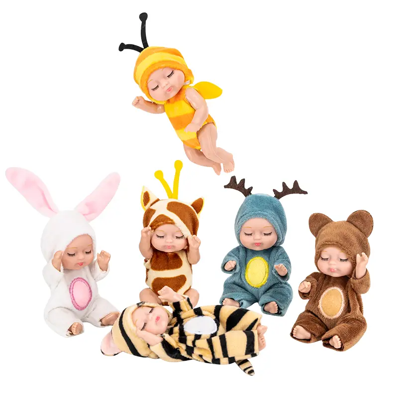 Girls' Cartoon Realistic Newborn Doll Set - 4.3in Mini Dolls, 6 Fairy Tale Princess Figures, Premium Gift Packaging, Pretend-Role Play Toy for Children Girls' Cartoon Realistic Newborn Doll Set - 4.3in Mini Dolls, 6 Fairy Tale Princess Figures, Premium Gift Packaging, Pretend-Role Play Toy for Children
