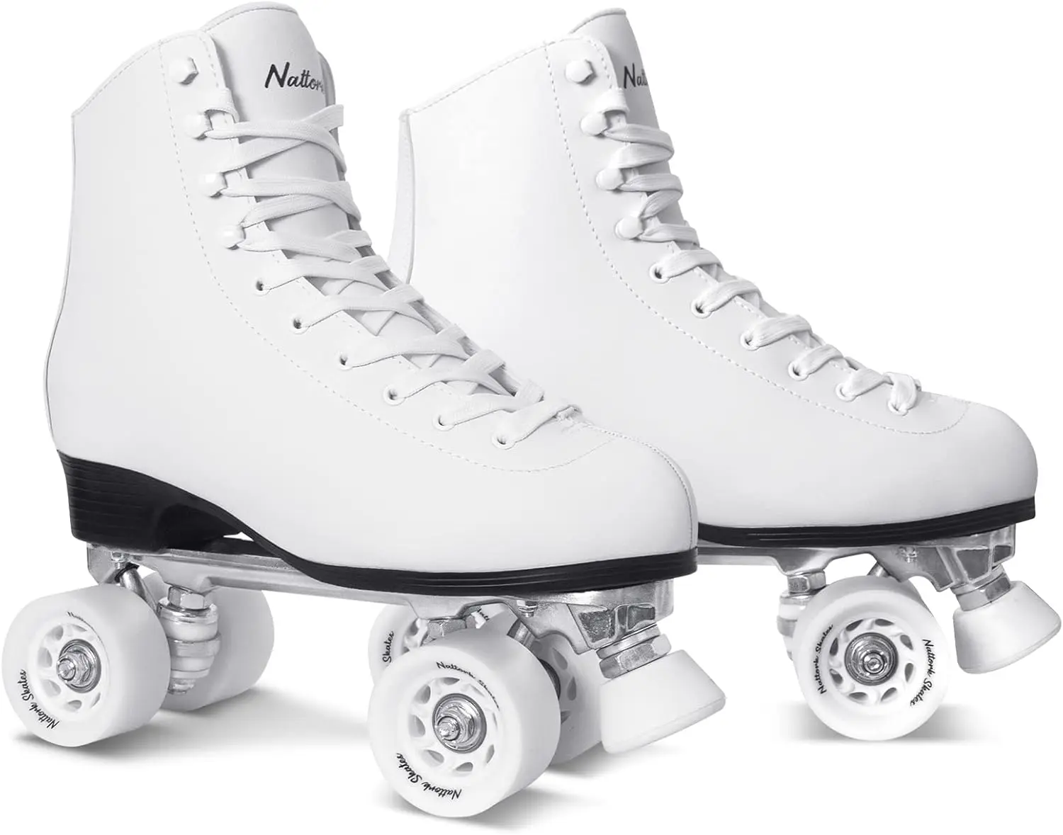 Women's PU Leather High-Top Quad Roller Skates - Beginner-Friendly, Indoor & Outdoor 4-Wheel Double-Row Skates Pu Leather Rollerskates Sports Roller Skates