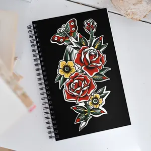 Butterfly and Roses Tattoo Flash Notebook