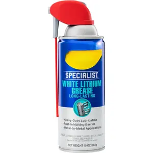 Specialist White Lithium Grease Spray with SMART STRAW SPRAYS 2 WAYS, 10 OZ