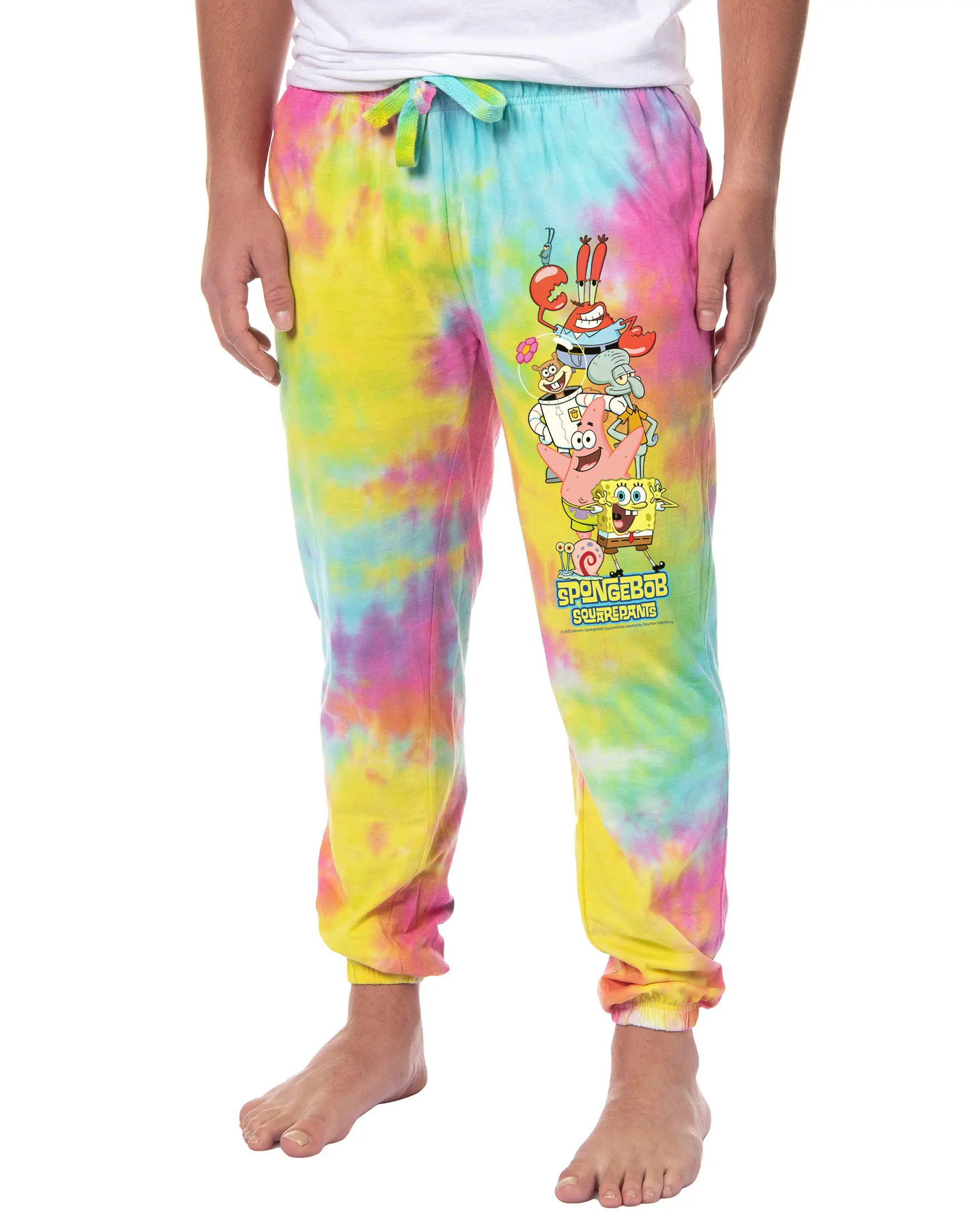 SpongeBob SquarePants Men's Friends Sleep Tie-Dye Pajama Pants For Adults