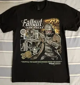 SALE 2025 Fallout New Vegas The Courier Wasteland Black T-Shirt
