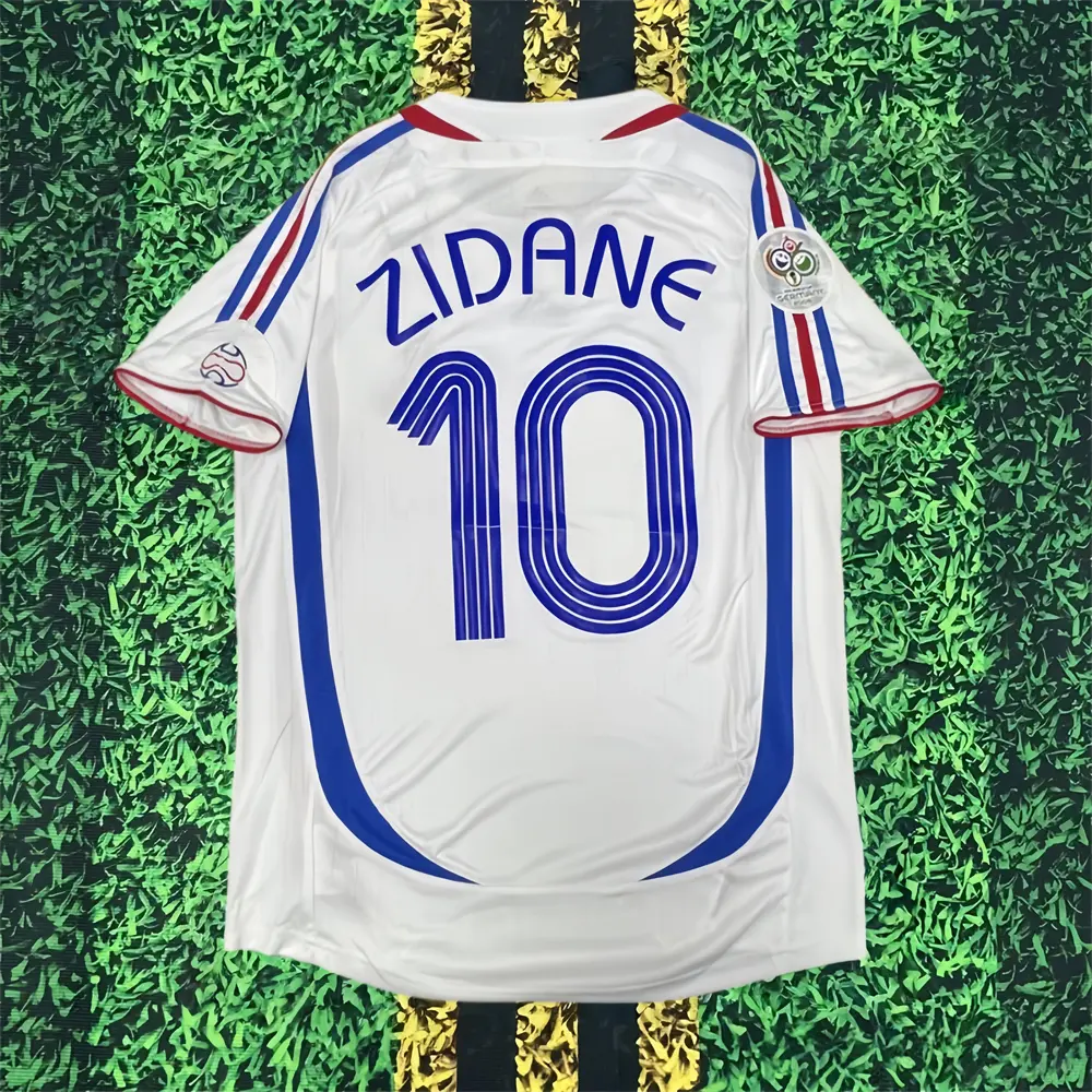 2006 Away White Zidane No. 10 Short-Sleeve Soccer Jersey 2006 Away White Zidane No. 10 Short-Sleeve Soccer Jersey