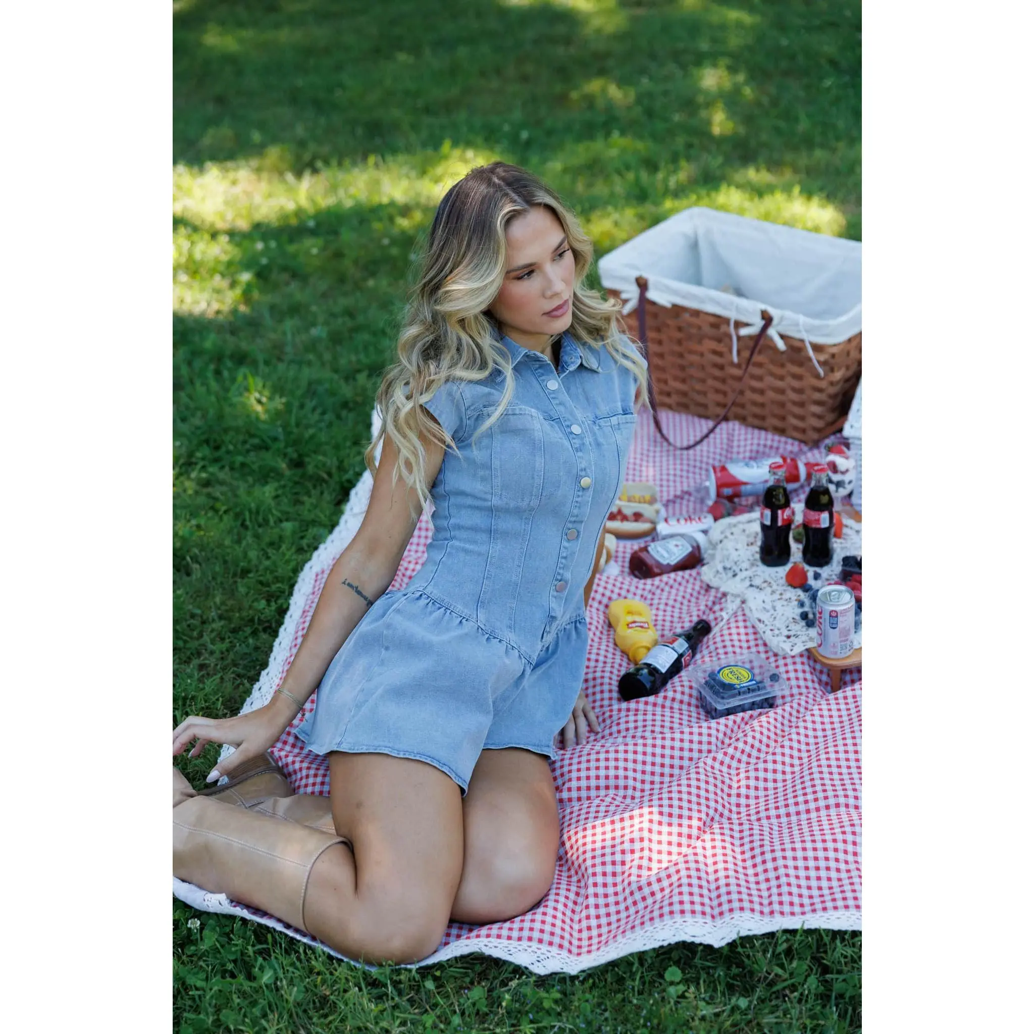 Women's Summer Tennessee Overalls - Cotton-Spandex Fabric Romper for Casual Wear