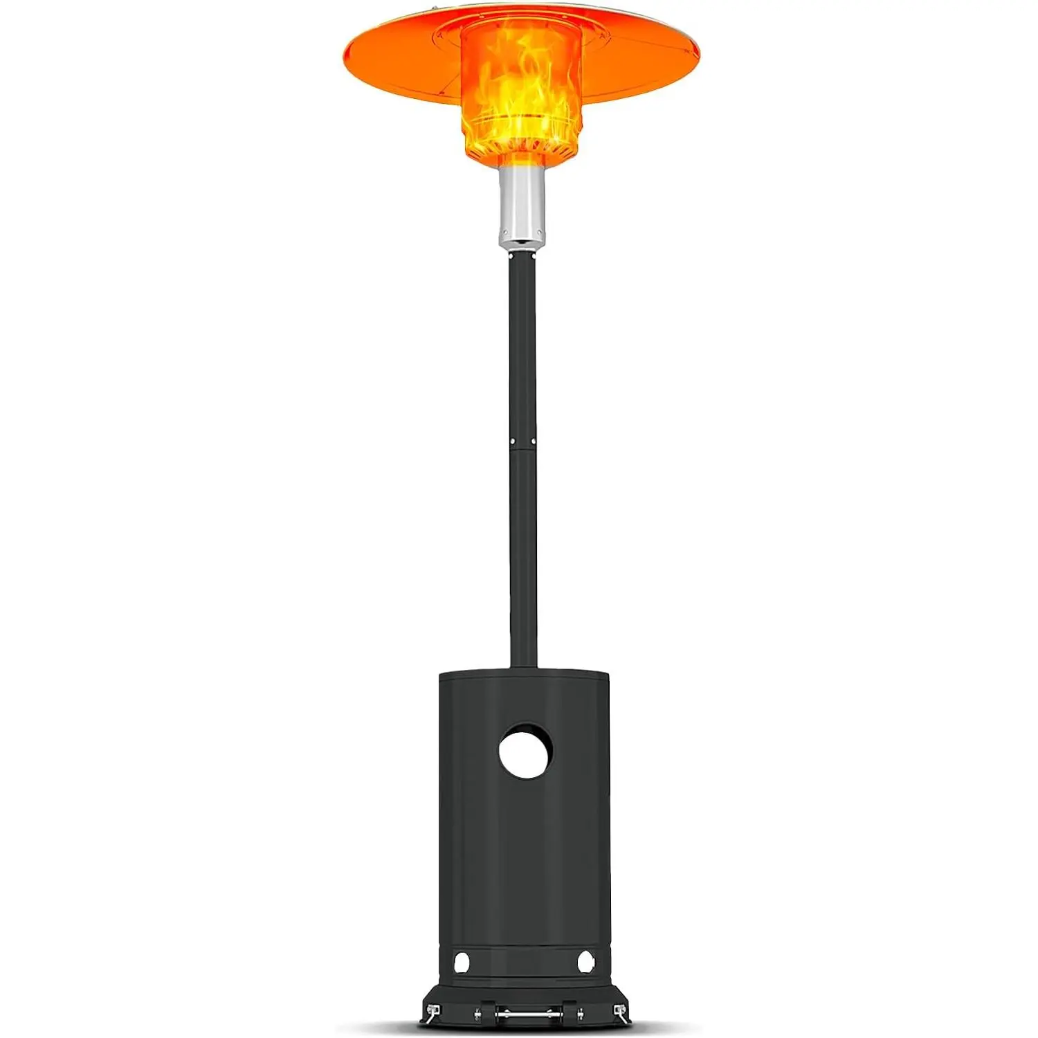 48,000 BTU Patio Heater, Propane Stainless Steel Patio Heater With Wheels, Outdoor Propane Heaters for Backyard, Garden, Patio, Porch and Pool, Gray