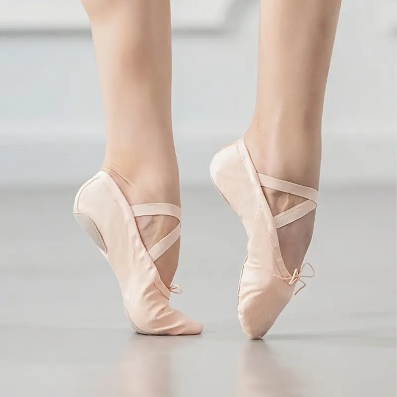 Women'S Soft-Soled Dance Shoes, Practice Shoes with Cat Paw Design, Canvas Yoga Shoes, And Ballet Slippers