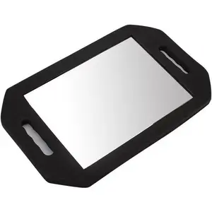 Handle Large Rectangular Hand Held Mirror, Barber Mirror Salon Large  Hand Mirror with Double Handle,Square Barbershop Handheld Mirror,Black.