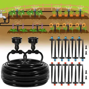 110FT Quick-Connect Drip Irrigation Kit, Garden Watering System DIY Automatic Irrigation Equipment Set for Lawn Raised Bed Greenhouse  Watering with 1/4'' Tubing, Drip Emitters, Connectors