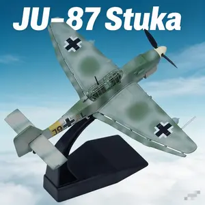 1/72 scale JU-87 German Stuka dive bomber metal die-cast aircraft model toy, a perfect Christmas gift, birthday gift, or holiday gift for aviation enthusiasts and collectors.