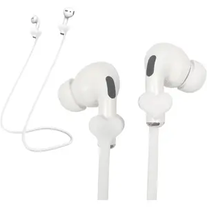 L-HPS003  Magnetic Anti-Lost Straps for AirPods, 2 Pcs Soft Silicone Sports Lanyard Compatible with AirPods 4 and Pro,Pro2, AirPods 1/2, Bose JBL Beats. (White)