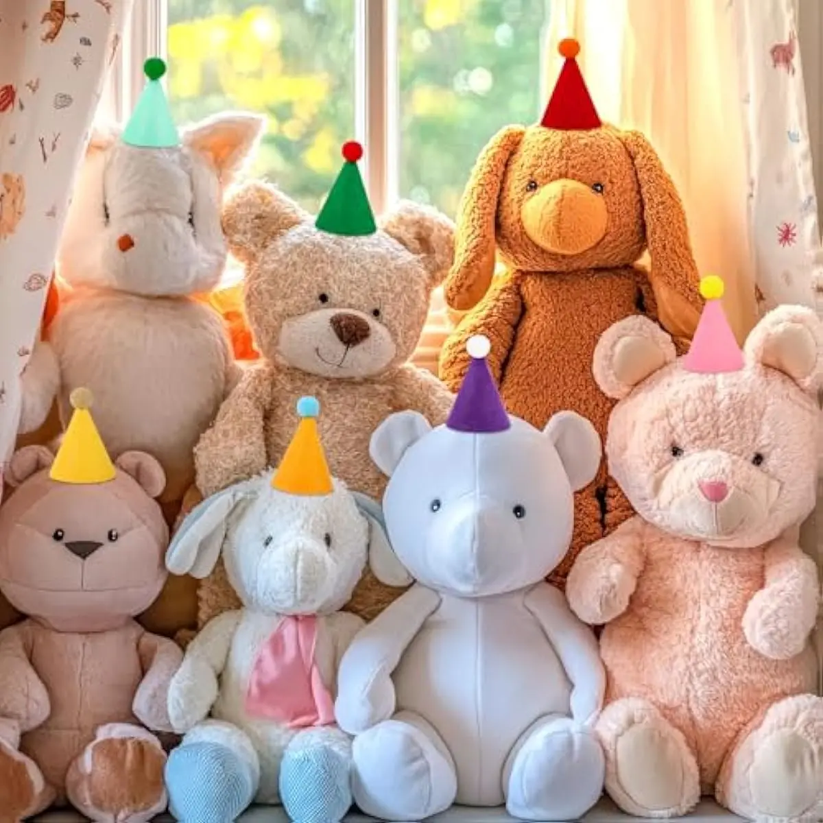 ISUNMEA 10 Pcs Mini Birthday Party Hats Multicolor Lovely Cone Hats for Animals Stuffed Pets Birthday Holiday Accessories Decoration Supplies