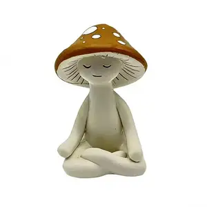 Meditation Mushrooms Decorative Figurine, Statue, Zen Meditation Mushroom Ornament, Relaxation and Peaceful Home Decoration