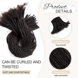 0.2cm Human Hair Dreadlock Extensions T1B