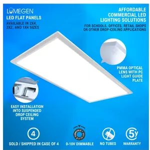 2x4 LED Flat Panel Light - 50W - 35K/40K/50K - LumeGen
