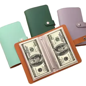 50Page Clear Currency Sleeves, Can store 100 sheets Paper Money World Currency Collection Binder Book, Portable Cash Holders, Bill Holders Money Protectors