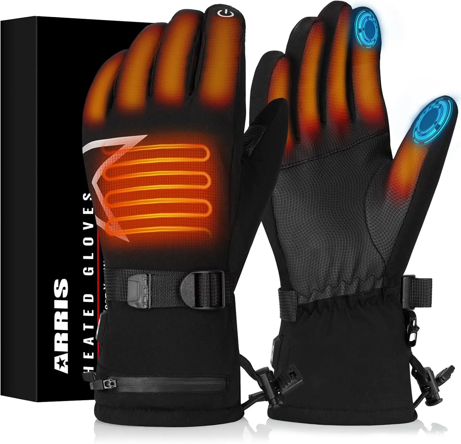 ARRIS Winter Heated Gloves for Men & Women – Rechargeable Electric Hand Cover for Motorcycle, Ski, Hunting Battery Powered Hand Protector