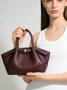 Large Capacity Women's Bag, Spring Summer 2026 Vintage Unique Design Shoulder Crossbody Bag, Wrinkled Commuter Tote, New Dumpling Bag, Pu Tote Satchel
