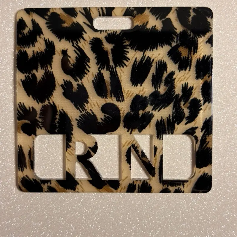 Horizontal RN Leopard Badge Buddy