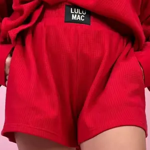 LULU MAC WAFFLE SHORTS-RED