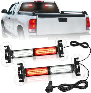 Nilight 40LED Red White Strobe Traffic Advisor Light Bar with Strobe Light Module, Suction Cup-Mounted Safety Hazard Flashers for Truck Interior Front/Rear Windshield, Construction Vehicle Accessory Led Backlights