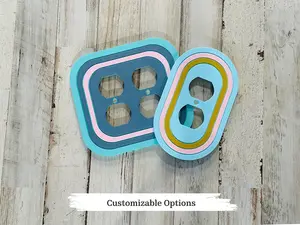 Multi-Color Oval Mid Century Modern Toggle Switch Plate - Retro-Chic Design