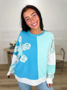 Avery Mae Top - Cotton Blend Long Sleeve, Oversized Fit, Ribbed & Stretchy, Multiple Colors, True to Size, Floral Print, Comfortable & Versatile