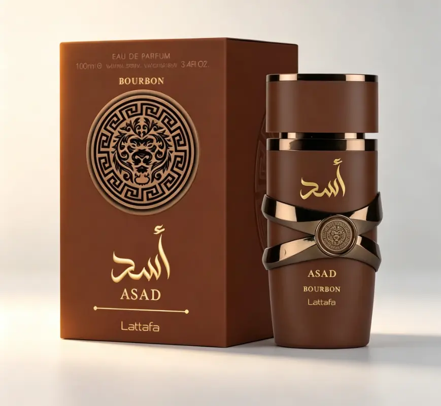 Lattafa Asad Bourbon | Luxury Viral Arabian Men Perfume | Warm Bourbon Woody Vanilla Notes | Elite Masculine Signature Scent | Magnetic Head Turner | 8-10H Beast Mode Long Lasting 100ml