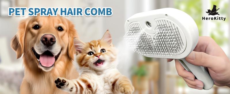 Steam Brush for Pets Long Short Haired, 3-in-1 Spray Dematting Comb with One-Button Clean, Grooming Tool for Small Animals Steam Brush for Pets Long Short Haired, 3-in-1 Spray Dematting Comb with One-Button Clean, Grooming Tool for Small Animals