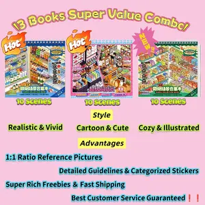 [Hot! Grocery Shelf Stocking Series Books] 10 Must-Try Simulation Management Sticker Scenes, Metal Tweezer & Free Stickers Included, Business Simulation, Relaxing Stickers, Girls Favorites, Bedtime Routine, Puzzle Stickers, Indoor Activity, Cozy New Hobby