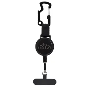 Round Carabiner Clip with Padding, Outdoor Anti-Loss Phone Holder, Backpack Hook, Badge Accessory, Tactical ID Chain, Office Gift